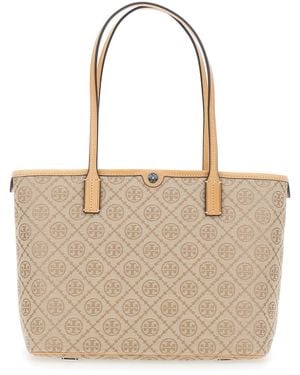 Tory Burch Tote Bag Canvas Cotton - Natural