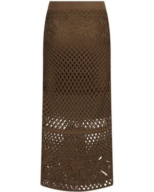 スカート Pinko CRISPO LONG CROCHET EFFECT SKIRT PINKO FANCY CROCHET-EFFECT LONG SKIRT | REVERSIBLE