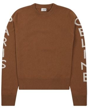 Celine Wool Logo Jumper - Brown