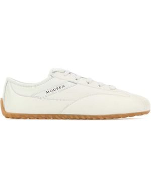 McQueen Ivory Leather Boxe Sneakers - White