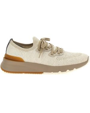 Brunello Cucinelli Cotton Low Top Trainers - Natural