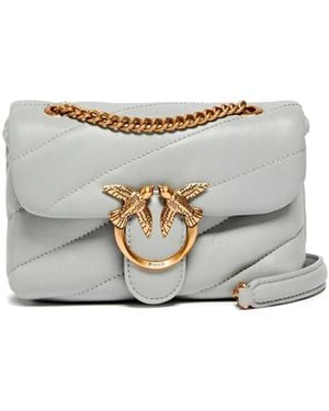 Pinko Quilted Chain Crossbody Bag - White