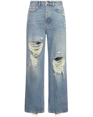 Balenciaga Ripped Straight-leg Jeans - Blue