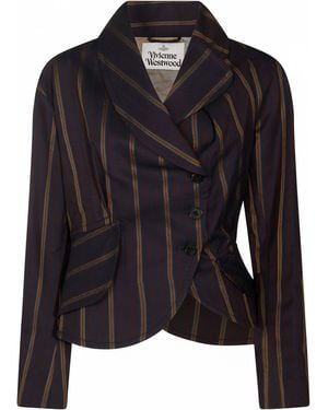 Vivienne Westwood Jacket Cotton Stripe Blazers - Black