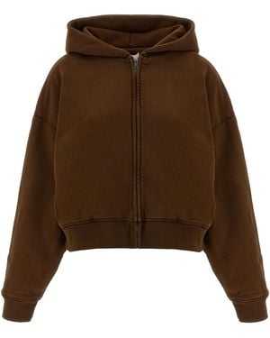 Entire studios Thermal Hoodie Cotton Sweatshirt - Brown