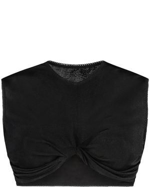 Anna October Crop Top Polyester - Black