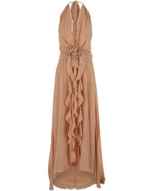 princess polly baby blue dress Short sleeveless crochet knit dress Woman, Brown main image 0