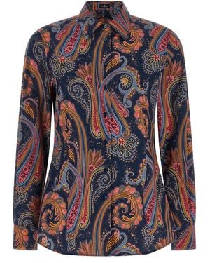 Etro Etro Paisley-Patterned Cotton Blouse - Blue