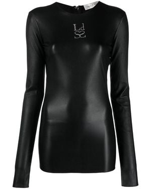Ludovic de Saint Sernin Top Lamb Skin: 100. Tops - Black