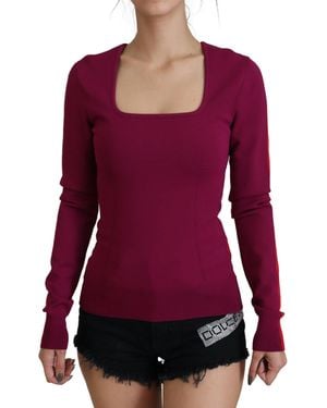 Dolce & Gabbana Viscose Square Neck Pullover Jumper Clothing - Red