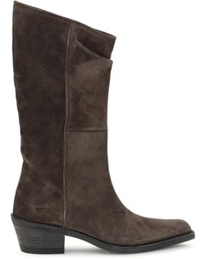 KHAITE Clive Suede Boots - Brown