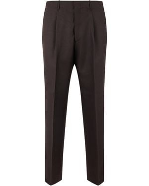Slowear Pleated Virgin Wool Trousers - Black