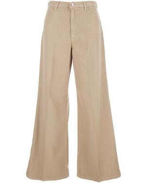 ..,merci Wide Fit Jeans With Bleach Effect Cotton Denim For - Natural