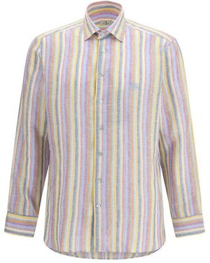 Etro Multicolour Linen Pattern Shirt - White