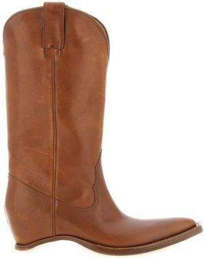 Maison Margiela Solid Pointed Toe Boots - Brown