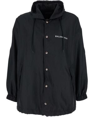 Balenciaga Jacket With Logo Lettering On The Front And Logo Patch On The Elbow - Black