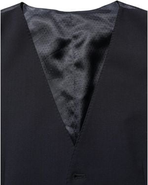 Dolce & Gabbana Wool Single Breasted Waistcoat Vest Polyester Elastane Clothing - Black