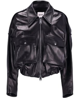 KHAITE Leather Jacket Owey - Black