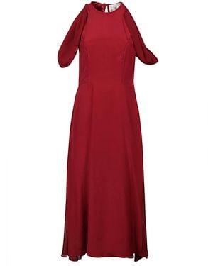 Crida Milano Silk Midi Dress - Red