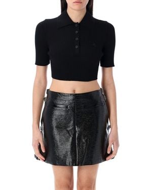 Courreges Polo Knit Rib - Black