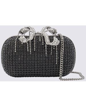 Self-Portrait Crystal Clutch - Black
