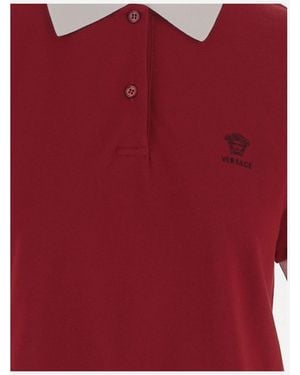 Versace Cotton Polo Shirt Tops - Red