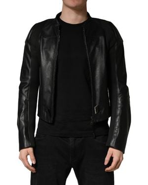 Dolce & Gabbana Nylon Full Zip Biker Coat Jacket Clothing - Black