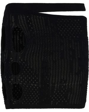 Roberta Einer Knitted Mini Skirt Cotton - Black