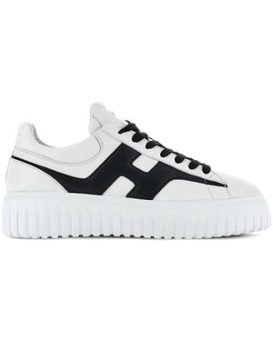 Hogan H-Stripes Leather Trainers - White