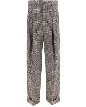 Dolce & Gabbana Brown Alpaca Vicugna Pacos Trousers - Grey