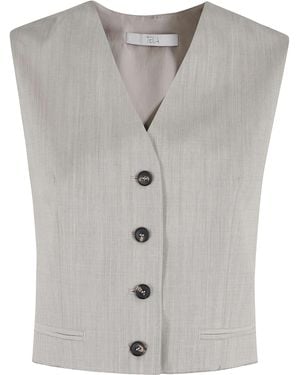 Tela Delhi 99 Virgin Wool Gilet - Gray