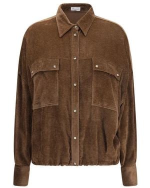 Brunello Cucinelli Brown Viscose Pattern Shirt