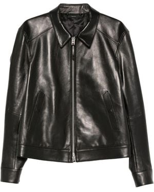 Tom Ford Nappa Blouson With Pointed Collar And Full Zip Fastening - Black