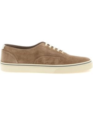 Brunello Cucinelli Calfskin Low Top Trainers - Brown