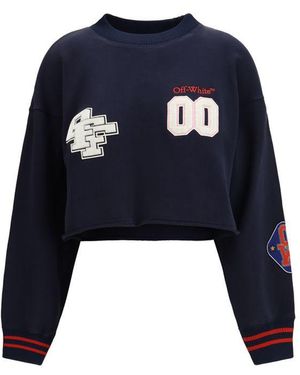Off-White c/o Virgil Abloh Royal Patch Cropped Sweatshirt - Blue