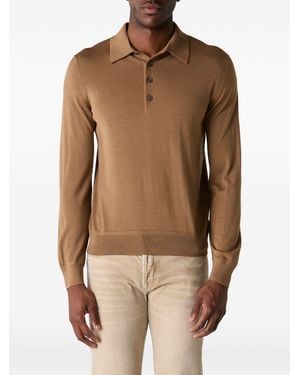 Tom Ford Sweater Button-Front Wool - Brown