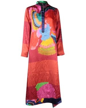 Rianna + Nina Niki Papagalos Coral Kaftan - Red