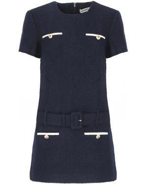 Self-Portrait Boucle Mini Dress - Blue