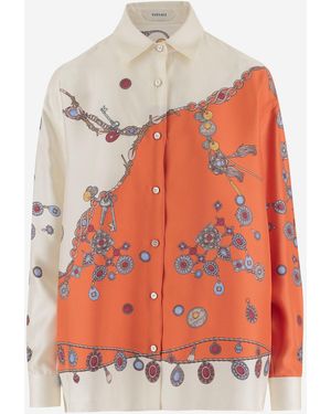 Versace Printed Silk Shirt - Orange