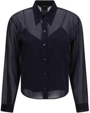 Gucci Stretch Silk Chiffon Shirt Silk; Elastane - Blue