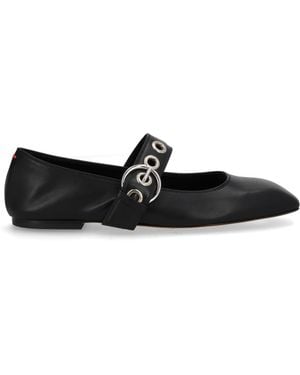 Aeyde Uma Mary-Jane Shoe With Eyelets - Black