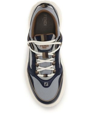 Fendi Sneakers Force Calf Leather-Vapour-Tabac Sneakers - White