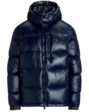 Polo Ralph Lauren The Gorham Glossed Down Jacket With Detachable Hood - Blue