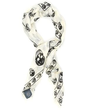 Alexander McQueen Skull Motif Scarf - White