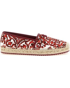 Dolce & Gabbana Cotton Espadrilles Shoe - Red
