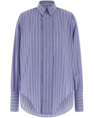 Maison Margiela Striped Cotton Shirt - Blue