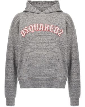 DSquared² Logo-Embossed Hoodie - Gray