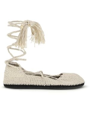Alanui Lace-Up Ballerinas - White