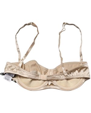 Dolce & Gabbana Semi-Pad Underwire Balconette Bra Underwear Elastane Silk Clothing - Metallic