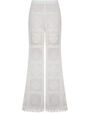 Zimmermann Aster Embroidered Pants - White